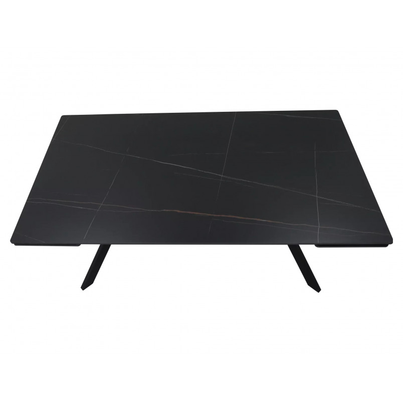 Stół rozkładany Imperia 160-220x90cm czarny efekt marmuru / czarny mat Signal