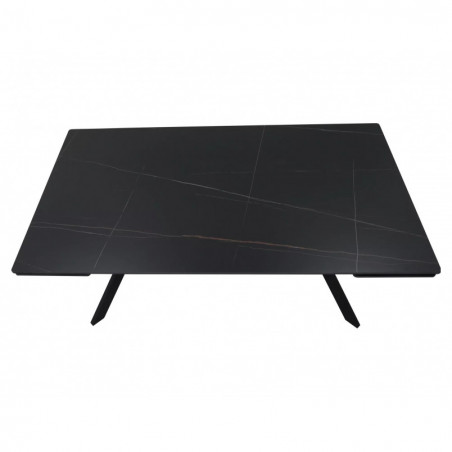 Stół rozkładany Imperia 160-220x90cm czarny efekt marmuru / czarny mat Signal