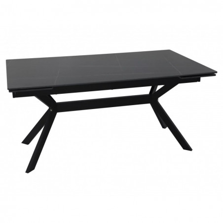 Stół rozkładany Imperia 160-220x90cm czarny efekt marmuru / czarny mat Signal