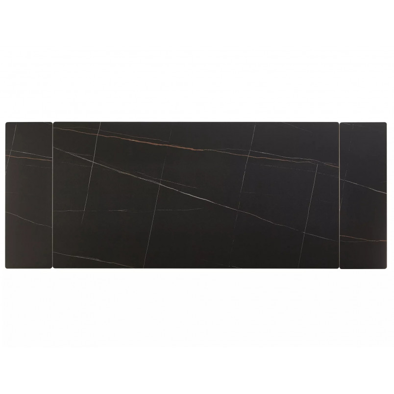 Stół rozkładany Imperia 160-220x90cm czarny efekt marmuru / czarny mat Signal