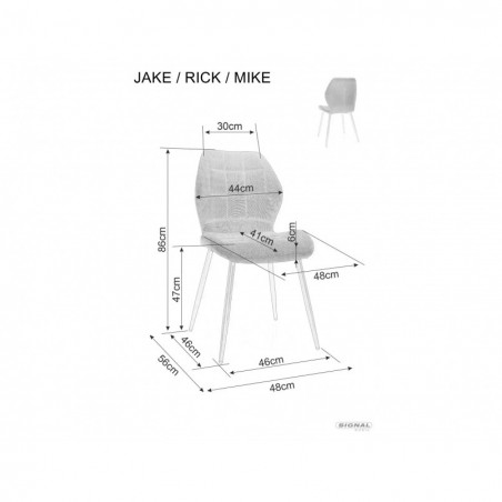 Krzesło welurowe pikowane Jake Velvet szare Signal
