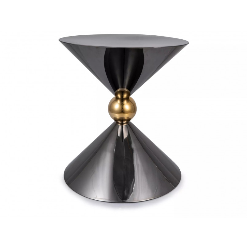 Stolik boczny klepsydra Mira 50cm czarny połysk / złoty Signal Stolik boczny klepsydra Mira 50cm czarny połysk / złoty Signal