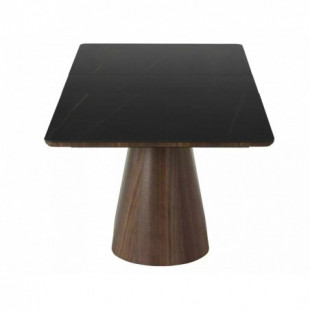 Stół rozkładany na jednej nodze Monaco 160-200x90cm czarny mat / orzech Signal