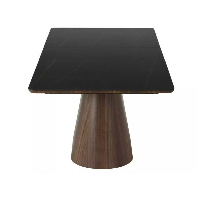 Stół rozkładany na jednej nodze Monaco 160-200x90cm czarny mat / orzech Signal