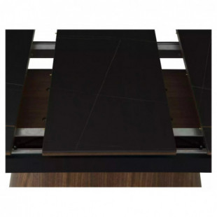 Stół rozkładany na jednej nodze Monaco 160-200x90cm czarny mat / orzech Signal