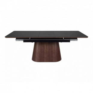 Stół rozkładany na jednej nodze Monaco 160-200x90cm czarny mat / orzech Signal