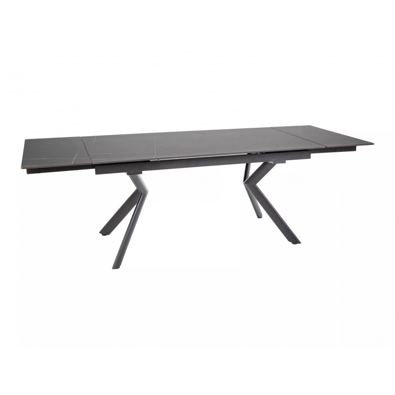 Stół rozkładany ceramiczny Norton 160-240x90cm czarny efekt marmuru / czarny mat Signal