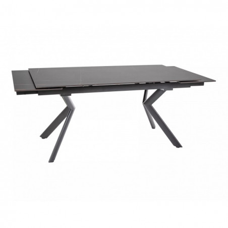 Stół rozkładany ceramiczny Norton 160-240x90cm czarny efekt marmuru / czarny mat Signal