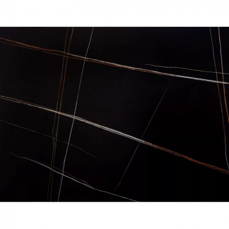 Stół rozkładany ceramiczny Norton 160-240x90cm czarny efekt marmuru / czarny mat Signal