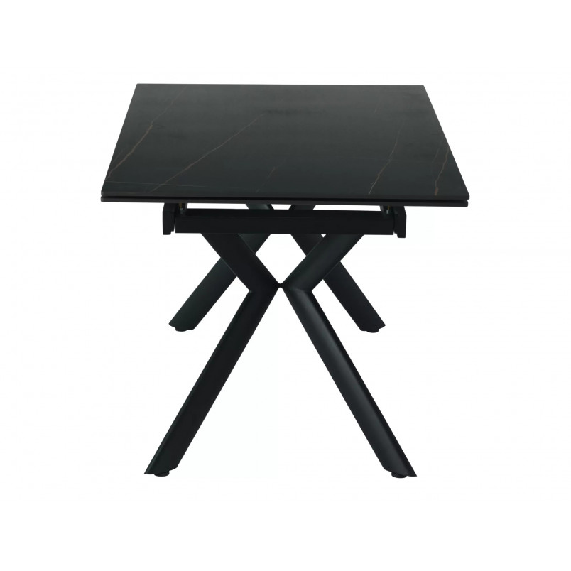 Stół rozkładany ceramiczny Norton 160-240x90cm czarny efekt marmuru / czarny mat Signal
