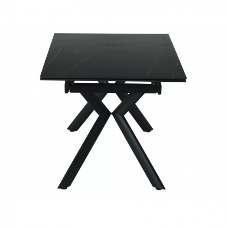Stół rozkładany ceramiczny Norton 160-240x90cm czarny efekt marmuru / czarny mat Signal