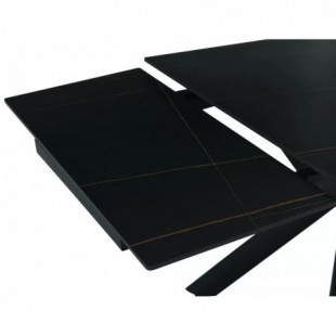 Stół rozkładany ceramiczny Norton 160-240x90cm czarny efekt marmuru / czarny mat Signal