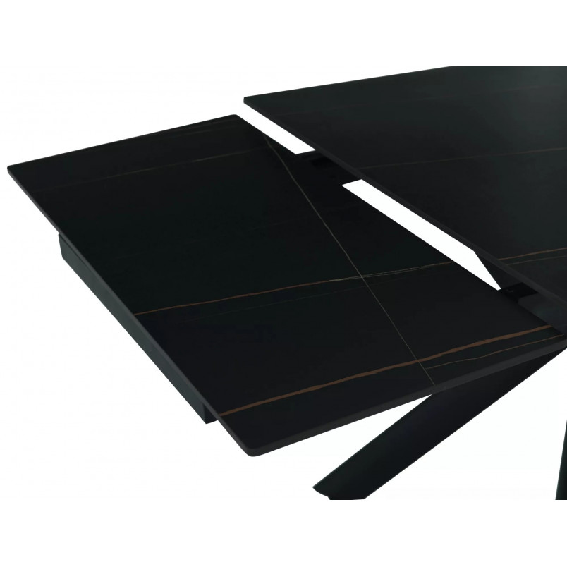 Stół rozkładany ceramiczny Norton 160-240x90cm czarny efekt marmuru / czarny mat Signal
