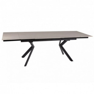 Stół rozkładany ceramiczny Norton 160-240x90cm travertine beżowy / czarny mat Signal