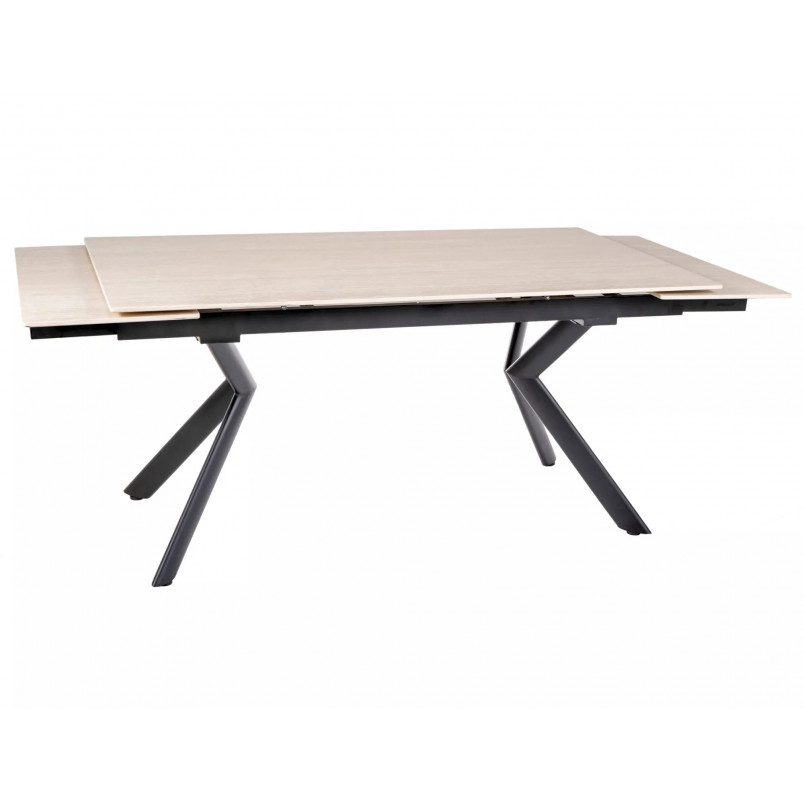 Stół rozkładany ceramiczny Norton 160-240x90cm travertine beżowy / czarny mat Signal