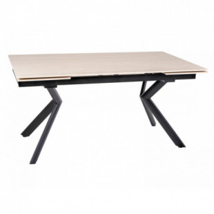 Stół rozkładany ceramiczny Norton 160-240x90cm travertine beżowy / czarny mat Signal