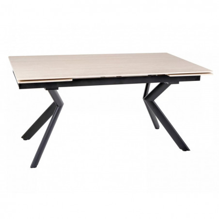 Stół rozkładany ceramiczny Norton 160-240x90cm travertine beżowy / czarny mat Signal