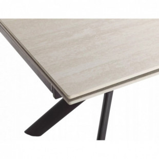 Stół rozkładany ceramiczny Norton 160-240x90cm travertine beżowy / czarny mat Signal