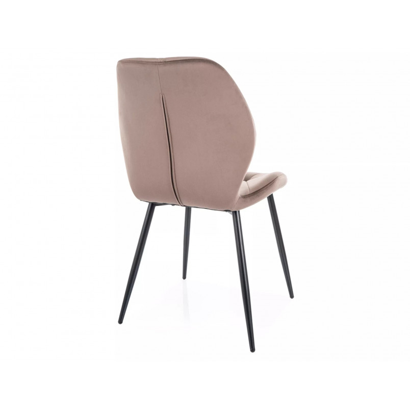 Krzesło welurowe pikowane Rick Velvet cappuccino Signal