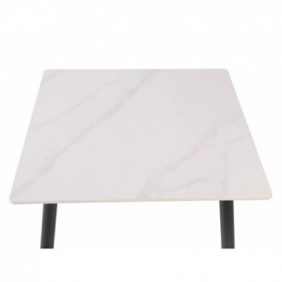 Stół nowoczesny Rion 80x80cm biały efekt marmuru / czarny Signal