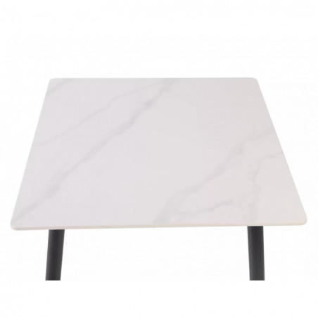 Stół nowoczesny Rion 80x80cm biały efekt marmuru / czarny Signal