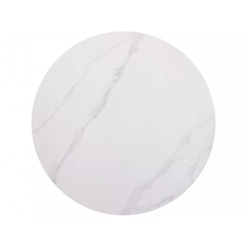 Stół okrągły ceramiczny Rion 90cm biały efekt marmuru / czarny Signal