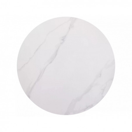 Stół okrągły ceramiczny Rion 90cm biały efekt marmuru / czarny Signal