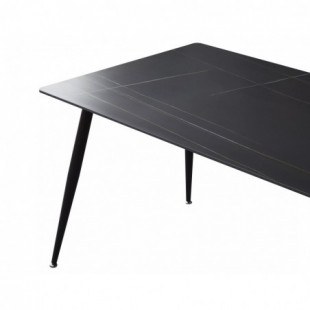 Stół ceramiczny nowoczesny Rion 160x90cm czarny efekt marmuru / czarny Signal