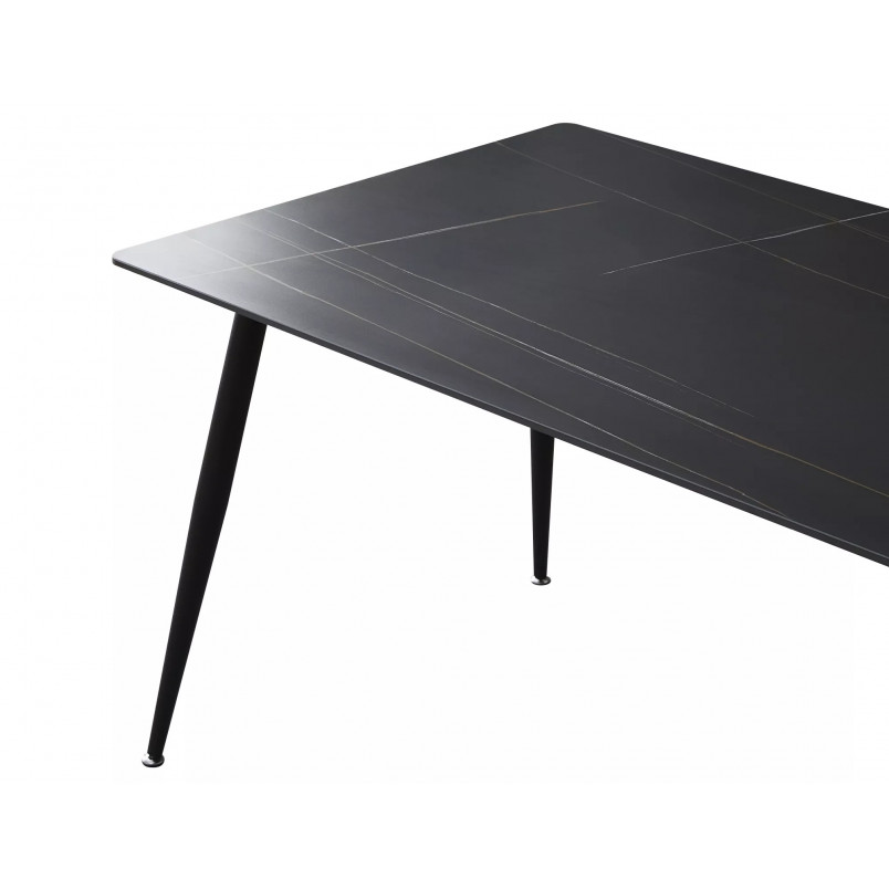 Stół ceramiczny nowoczesny Rion 160x90cm czarny efekt marmuru / czarny Signal