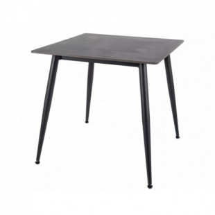 Stół ceramiczny kwadratowy Rion 80x80cm czarny efekt marmuru / czarny Signal