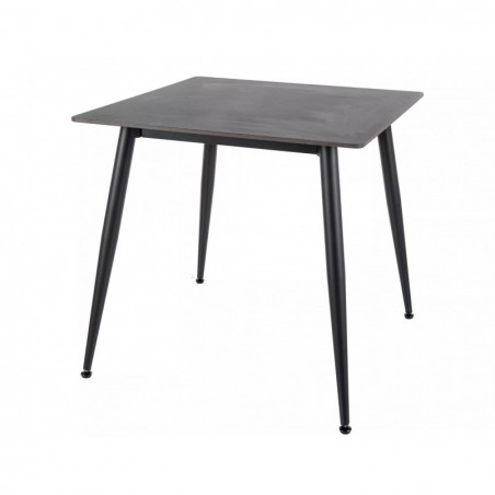 Stół ceramiczny kwadratowy Rion 80x80cm czarny efekt marmuru / czarny Signal