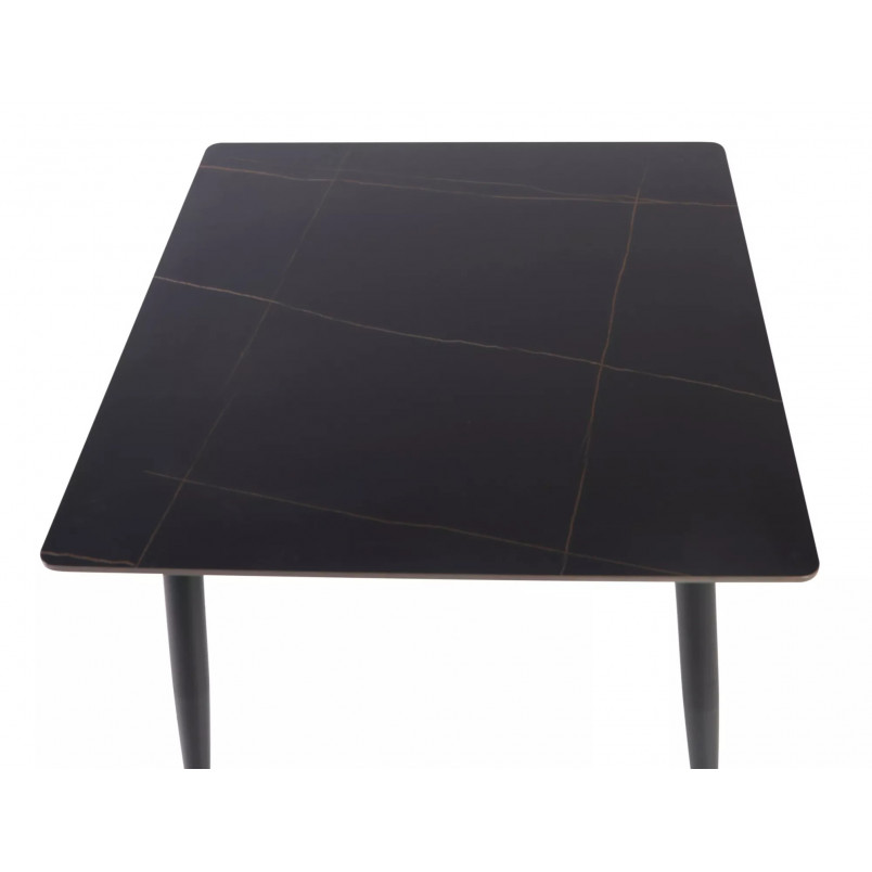 Stół ceramiczny kwadratowy Rion 80x80cm czarny efekt marmuru / czarny Signal