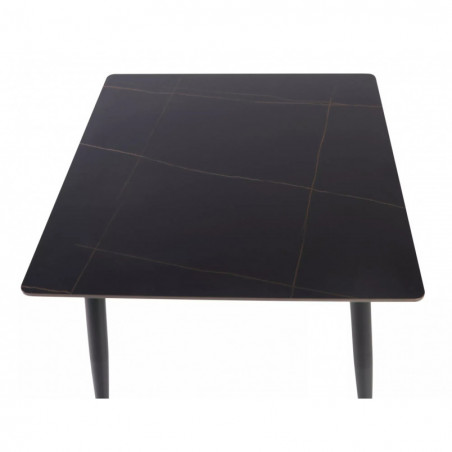 Stół ceramiczny kwadratowy Rion 80x80cm czarny efekt marmuru / czarny Signal