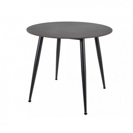 Stół ceramiczny okrągły Rion 90cm czarny efekt marmuru / czarny Signal