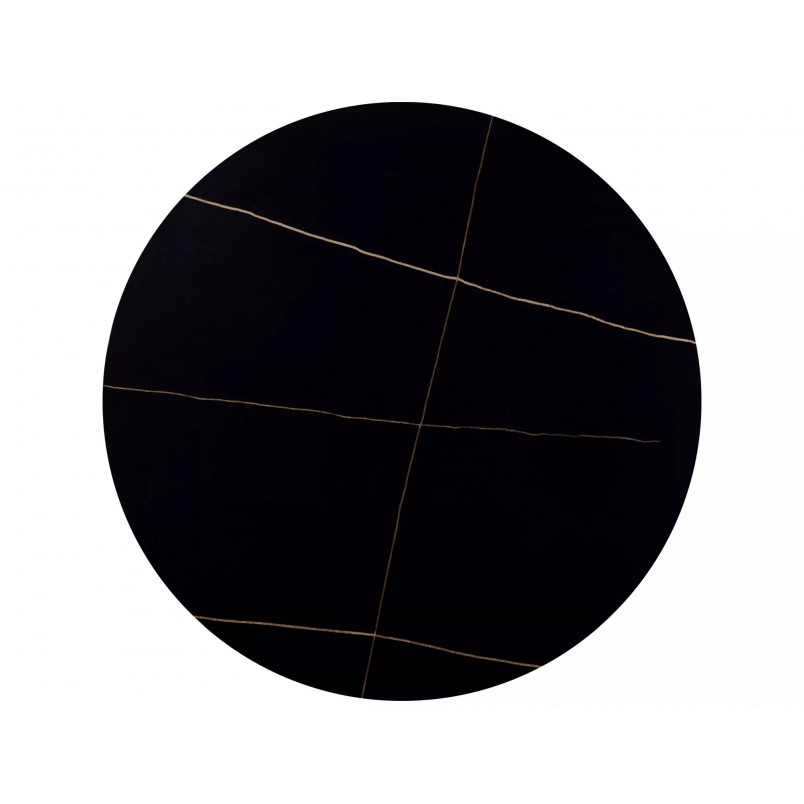 Stół ceramiczny okrągły Rion 90cm czarny efekt marmuru / czarny Signal