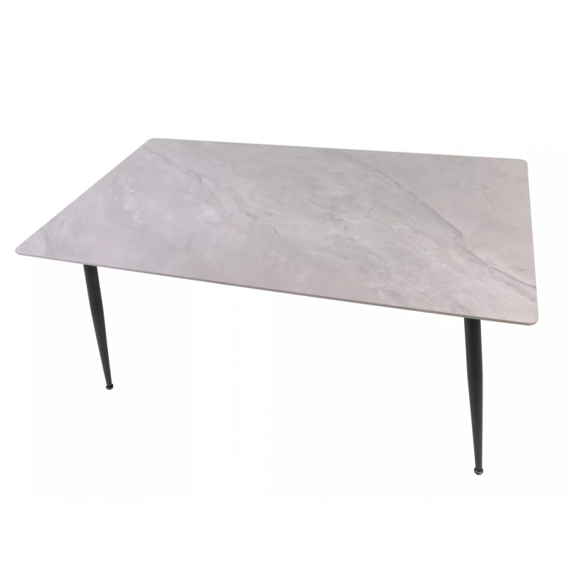 Stół ceramiczny nowoczesny Rion 130x70cm szary efekt marmuru / czarny Signal