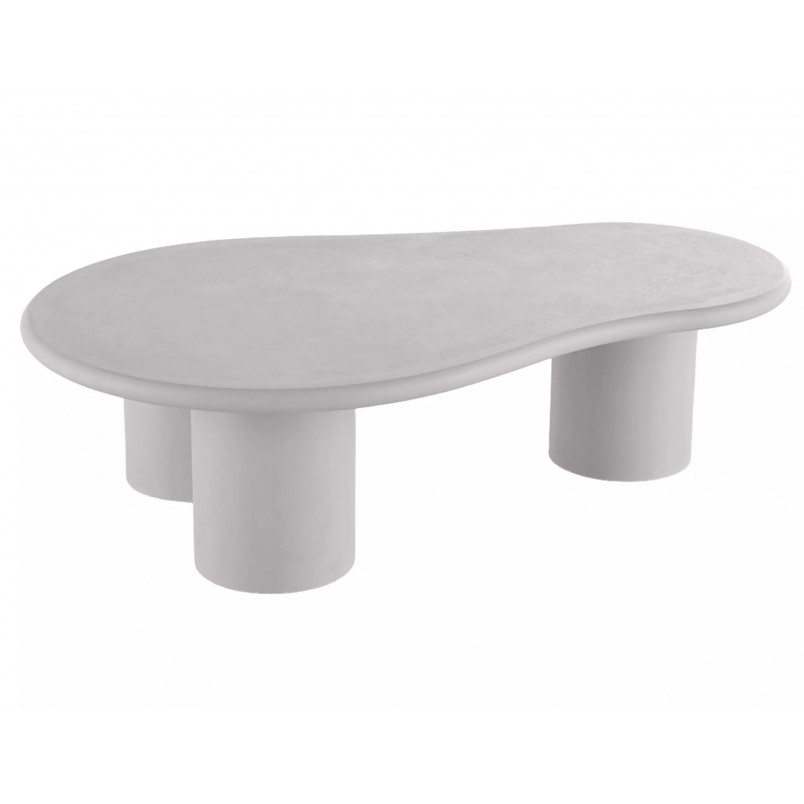 Stolik japandi z mikrocementu Selena 130x80cm jasny szary Signal