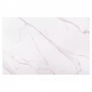 Stół ceramiczny rozkładany Sento 120-180x80cm biały efekt marmuru / czarny Signal