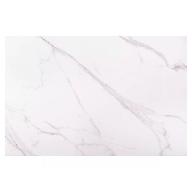 Stół ceramiczny rozkładany Sento 120-180x80cm biały efekt marmuru / czarny Signal