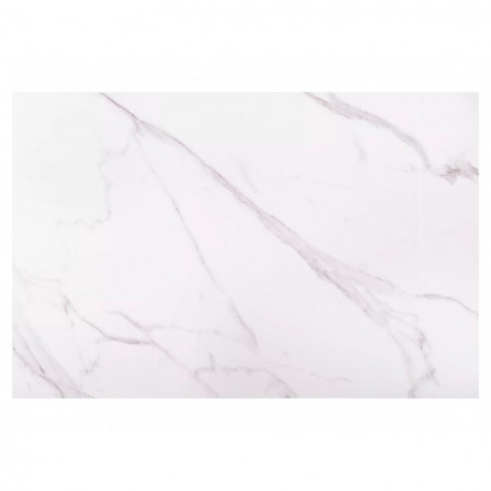 Stół ceramiczny rozkładany Sento 120-180x80cm biały efekt marmuru / czarny Signal