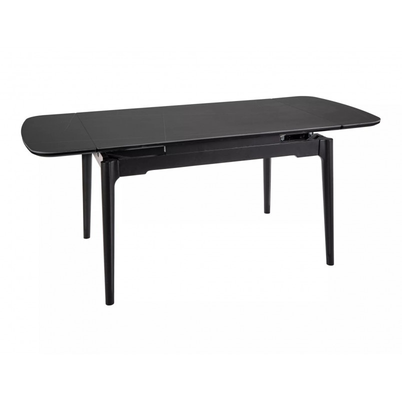 Stół ceramiczny rozkładany Sento 120-180x80cm czarny efekt marmuru / czarny Signal