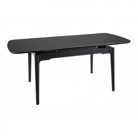 Stół ceramiczny rozkładany Sento 120-180x80cm czarny efekt marmuru / czarny Signal
