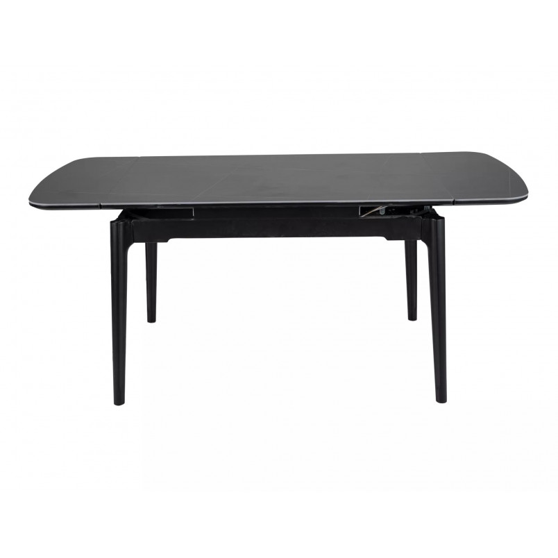 Stół ceramiczny rozkładany Sento 120-180x80cm czarny efekt marmuru / czarny Signal
