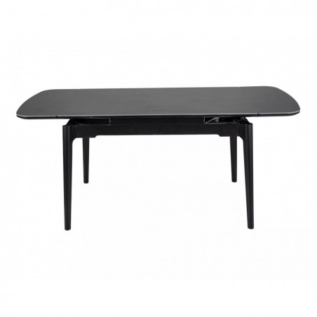 Stół ceramiczny rozkładany Sento 120-180x80cm czarny efekt marmuru / czarny Signal