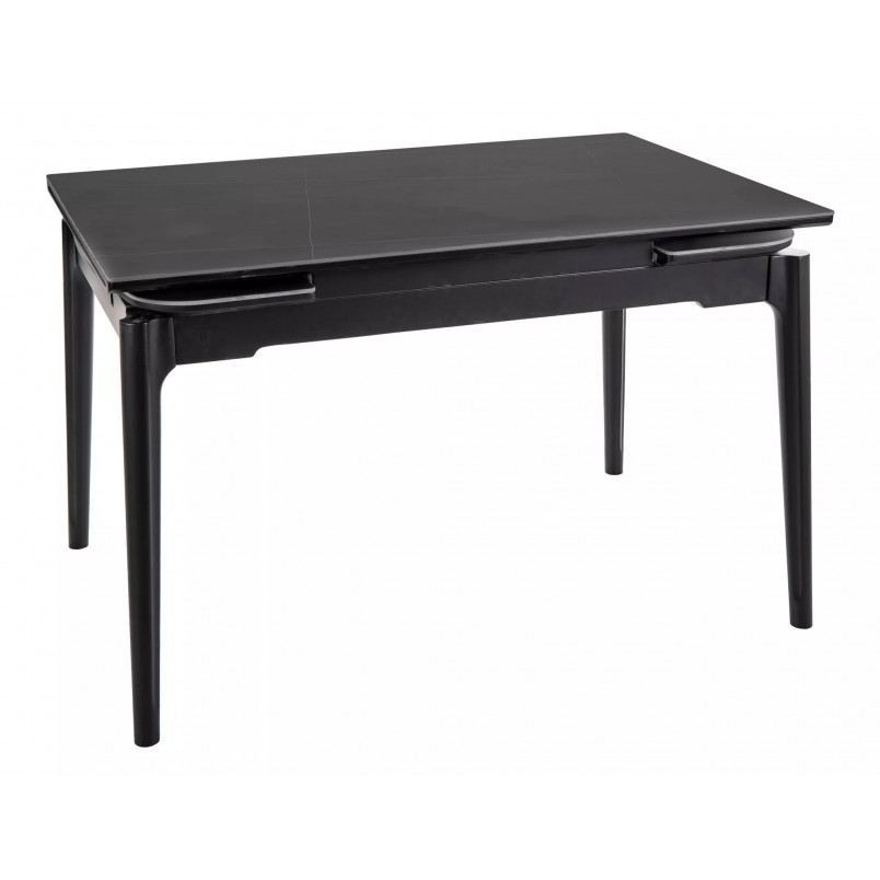 Stół ceramiczny rozkładany Sento 120-180x80cm czarny efekt marmuru / czarny Signal