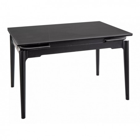 Stół ceramiczny rozkładany Sento 120-180x80cm czarny efekt marmuru / czarny Signal