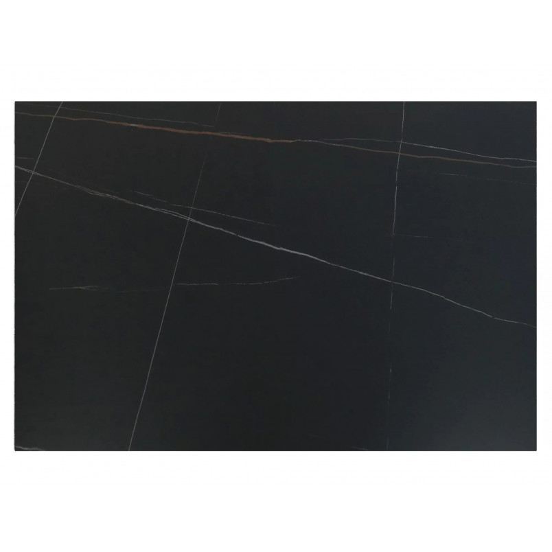 Stół ceramiczny rozkładany Sento 120-180x80cm czarny efekt marmuru / czarny Signal