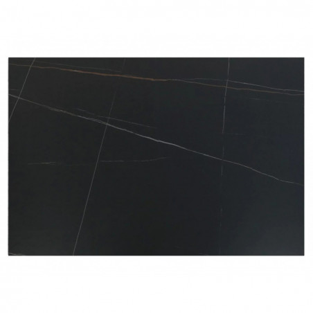 Stół ceramiczny rozkładany Sento 120-180x80cm czarny efekt marmuru / czarny Signal