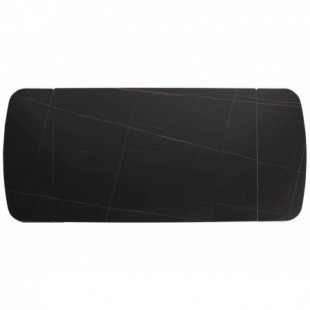 Stół ceramiczny rozkładany Sento 120-180x80cm czarny efekt marmuru / czarny Signal