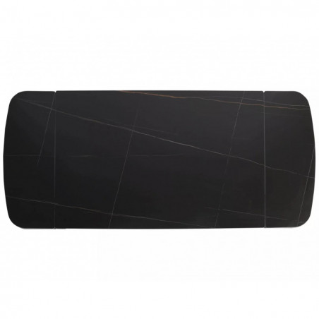 Stół ceramiczny rozkładany Sento 120-180x80cm czarny efekt marmuru / czarny Signal
